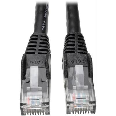 Tripp Lite 7ft Cat6 Gigabit Snagless Molded Patch Cable RJ45 M/M Black 7' - 7ft - 1 x RJ-45 Male - 1 x RJ-45 Male - Black