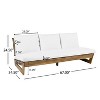 Christopher Knight Home Mistvale 67" Modern Acacia Wood Outdoor Sofa with Cushions - 3 of 4
