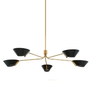 Troy Lighting Sacramento 5 - Light Chandelier in  Patina Brass/Soft Black - 1 of 1