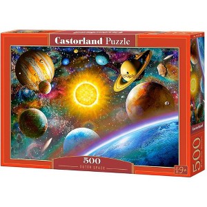 500 piece Jigsaw Puzzle, Outer Space, Solar System Puzzle with Comets, Asteroids and Galaxies, Universe, Adult Puzzles, Castorland B-52158 - 1 of 4