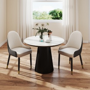 WJSHome Kitchen Chairs Mid-Century Modern Dining Chairs Set of 2, Upholstered Kitchen Chairs with Metal Legs for Dining Room - 1 of 4