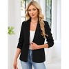 Women's Blazer Front Button Lapel Collar Suit Jackets with Faux Flap Pockets Long Sleeve Open Front Business Casual Blazer Office Outifts - 3 of 4