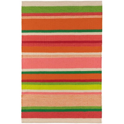 Annie Selke - Dash & Albert Seed Stitch Stripe Watermelon Handwoven Indoor/Outdoor Rug
