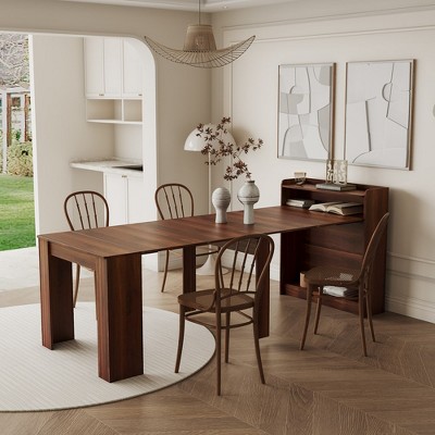 Modern Extendable Dining Table With Storage Space Table Easy Assembly Rectangular Table Modern Extendable Dining Room Table