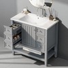 36" Bathroom Vanity with Ceramic Sink –  Cabinet with 3 Drawers, 1 Door, Open Shelf, and Painted Finish, Freestanding Single Vanity Sink - 2 of 4