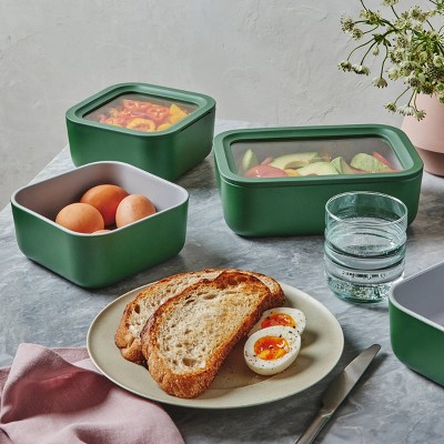Sage 14-Piece Glass Food Storage Set with Ceramic Coating
