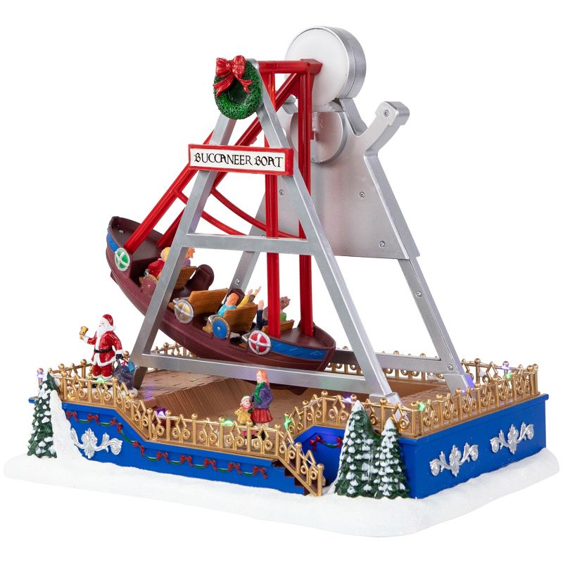 Northlight 13" Animated and Musical Carnival Buccaneer Ride LED Lighted Christmas Village Display, 2 of 5