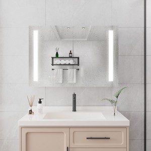 Bathroom Cabinet With Mirror, Lights, 3 Touch Switches, 36×24 Inch LED Cabinet, Anti Fog - 1 of 4