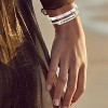 Gold Stackable Bracelets for Women - 3 Piece Stainless Steel Bangles with Love & Friendship Theme, Crystal Accents - 4 of 4