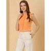 INSPIRE CHIC Women's Ruffled Curved Hem Business Office Vintage Sleeveless Blouse - 2 of 4