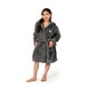 Personalized Linum Kids 100% Polyester SUPER PLUSH Double Brushed Hooded Bathrobe in White Bookman Font - 2 of 3