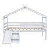 Luxystar Twin Low Loft House Bed with Slide, Ladder, Safety Guardrails and House Roof Frame for Kids' Room - 3 of 4