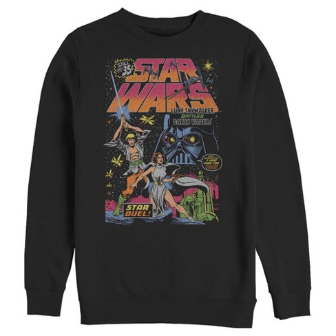 Men s Star Wars A New Hope Retro Star Duel Poster Sweatshirt Black 3x Large Target