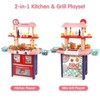 Kids Kitchen Playset, 2 in 1 Play Kitchen & Barbecue Grill Play Set, Toy Kitchen with Running Water, Steam, Lights and Sounds, - 3 of 4