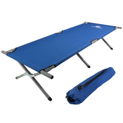 Camping Cot Portable Folding Camp Bed With Carry Bag 600d Sleeping Cot For Adults With Steel Frame And Storage Pocket By Wakeman Outdoors blue Target