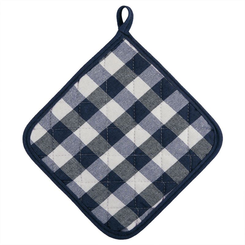 Kate Aurora 2 Pack Gingham Plaid Checkered Country Farmhouse Pot Holders, 1 of 3