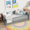 Twin Size Platform Bed with Built-In Book Storage Rack and Door for Bedroom or Apartment - 4 of 4