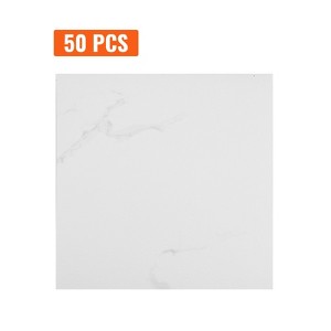 VEVOR Self Adhesive Vinyl Floor Tiles 12 x 12 inch, 50 Tiles 1.5mm Thick Peel & Stick, White Marble Texture DIY Flooring for Kitchen, Dining Room - 1 of 4
