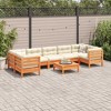 vidaXL 8 Piece Patio Sofa Set with Cushions Wax Brown Solid Wood Pine - Wax Brown - 3 of 4