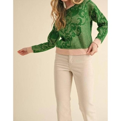 Women's Lace Knit Pattern Sweater - &merci
