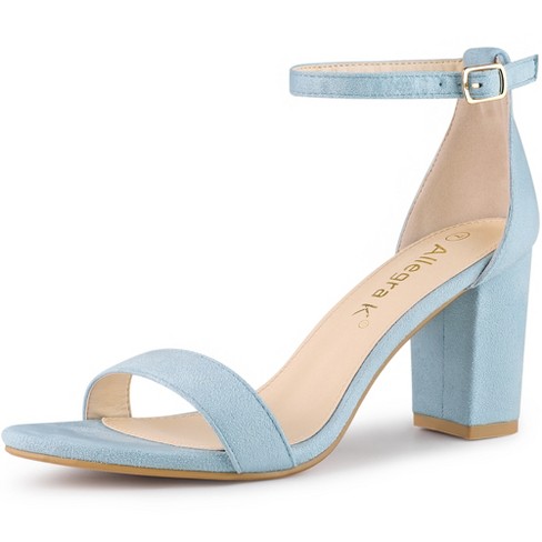 Allegra K Women's Buckle Ankle Strap High Chunky Heels Sandals : Target
