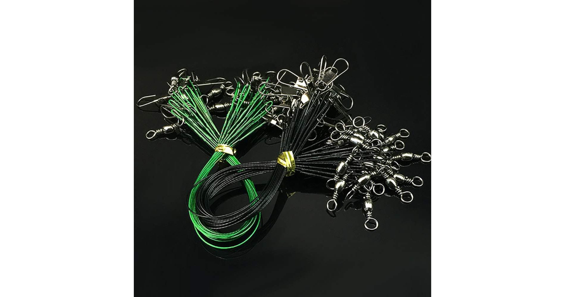 20pcs Fishing Wire Leaders Fishing Leaders Line, Heavy Duty Stainless Steel, Fishing Wire Leaders, Fishing Line Leaders with Swivels