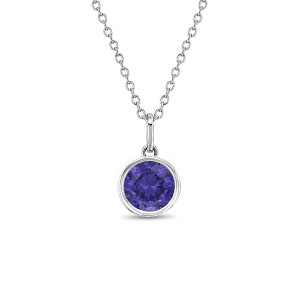 Girls' Birthstone Cubic Zirconia Sterling Silver Necklace - In Season Jewelry - 1 of 4