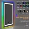 Overlength Rectangle RGB LED Bathroom Mirror w/ Bluetooth Speaker Vanity Mirror for Make Up - 2 of 4