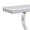 63" Zander Accent Table: Mirrored Silver Stainless Steel Base - Acme Furniture - 4 of 4