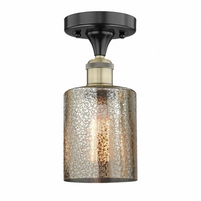 Cobbleskill - 1 Light Semi-Flush Mount In Art Deco Style-9.75 Inches Tall and 5 Inches Wide