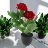 Unique Bargains Artificial Plants Two-Headed Lotus Bonsai Plastic 2.95"x2.95"x9.06" 1 Pcs - 2 of 4