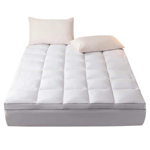 Aoibox Queen Mattress Topper Extra Thick Cooling Pillow Top Deep Pocket Soft Breathable 7D Fiber Mattress Pad Cover - 1 of 4
