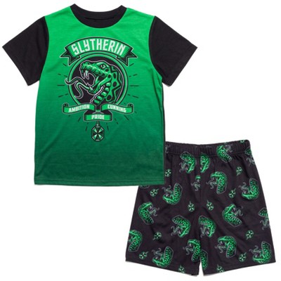 Harry Potter Slytherin Little Boys Pajama Shirt And Shorts Green 7-8 ...