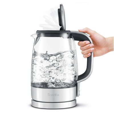 57 oz Silver Glass and Stainless Steel Electric Kettle