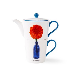 Kit Kemp by Spode Doodle 12oz Tea Set, Includes Teapot and Teacup, Blooming Tagline, Fine China, Dishwasher Safe, Ideal for Afternoon Tea - 1 of 4
