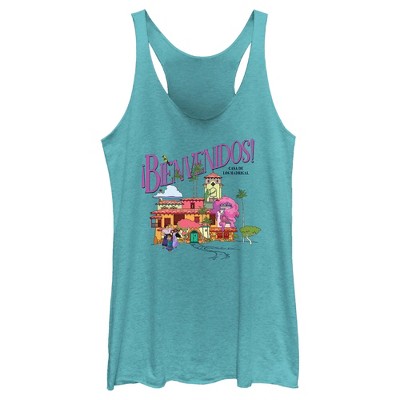 Women's Encanto Mirabel Bienvenidos Casa De Los Madrigal  Racerback Tank Top - Tahiti Blue - X Small