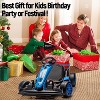 Blue Electric Go Kart For Kids 3 To 8 High Speed Drift Kart With 24V Battery Dual 200W Motors Variable Speed Forward Reverse Blue - 3 of 4