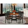 HomeStock 5-Pc Black and Cherry Finish Solid Wood Top - Round Dining Room Set - Seats-4 - 2 of 4
