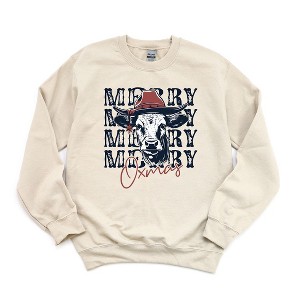 Simply Sage Market Women's Graphic Sweatshirt Merry Oxmas - 1 of 2