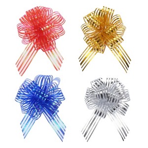 Unique Bargains Bright Colored Organza Chiffon Gift Wrapping Large Pull Bows Ribbons for Wedding 20 Pcs - 1 of 4