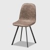 Set of 4 Filicia Imitation Leather Metal Dining Chairs - Baxton Studio: Foam Padded, Black Legs - 2 of 4