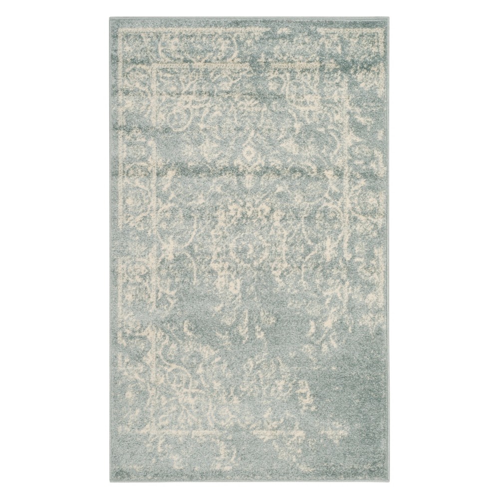 3'x5' Medallion Accent Rug Slate/Ivory - Safavieh