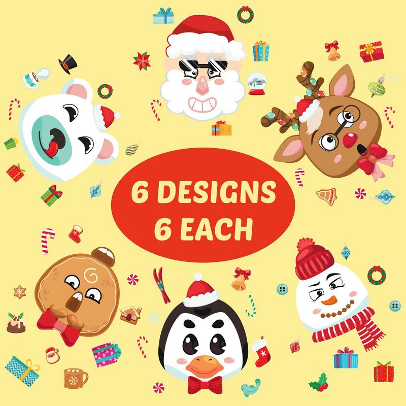 Fun Little Toys 36 PCS Christmas Make-a-Face Stickers Kids DIY Kits, 2 of 8