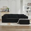 106" Corduroy Upholstery L-Shaped Cloud Modular Sectional Sofa with Right Chaise and Pillows, All-Foam Compression Design - 2 of 4