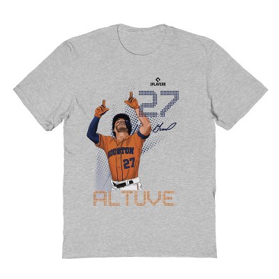 MLBPA Men's Altuve Pw Licensed Mlb Jose Altuve Houston Astros Mlb Baseball Astros Houston 27 Short Sleeve Graphic Cotton T-Shirt - Sport Grey S