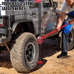 Farm Jack 3.2 Ton, Heavy-Duty Triangular Head Off-Road Jack - Ratchet Lift for Truck, SUV, ATV, 4x4 Recovery & Farm Use - 1 of 4