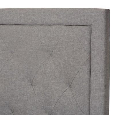 Elegant Twin-Size Linen Upholstered Bed with Diamond Tufting - Gray