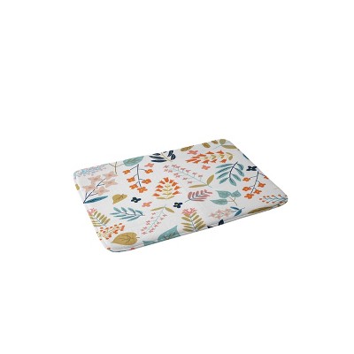 Oranges Flowers Rain Summer Floral Memory Foam Bath Mat - Deny Designs :  Target