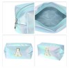 Unique Bargains Women's Durable Letter A Cosmetic Bag Blue 1 Pc - 3 of 3
