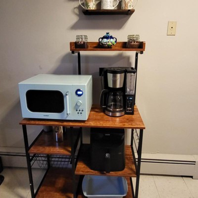 Costway 4-tier Kitchen Baker's Rack Microwave Stand W/basket & 5 Hooks ...